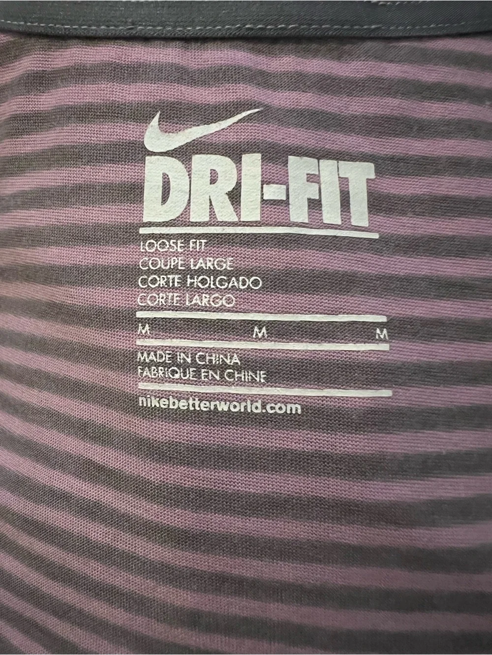 Nike Pink Ombre Striped Dri-FIT Short Sleeve Tee